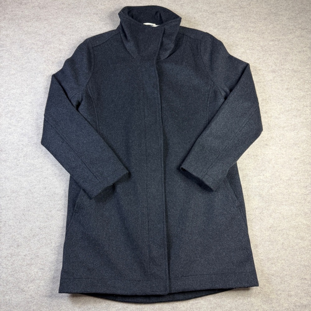 Pendleton Womens Charcoal Gray Wool Blend Funnel Neck Walker Coat Size S